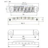 Maxbell Replacement Parts Tune-O-Matic Bridge Stop Bar Set Studs Post for LP Epi Guitar