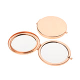 Maxbell 2pcs Fashion Travel Folding Dual Sided Makeup Mirror Round Compact Pocket Size Rose Gold