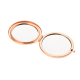 Maxbell 2pcs Fashion Travel Folding Dual Sided Makeup Mirror Round Compact Pocket Size Rose Gold