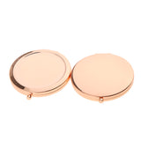 Maxbell 2pcs Fashion Travel Folding Dual Sided Makeup Mirror Round Compact Pocket Size Rose Gold