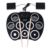 Maxbell Electronic Foldable 9 Pad Drum Sticks Foot Pedal Musical Instrument Kit Kids