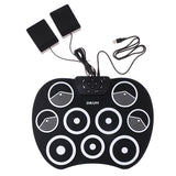 Maxbell Electronic Foldable 9 Pad Drum Sticks Foot Pedal Musical Instrument Kit Kids