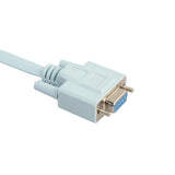 Maxbell Female Serial RS232 Port to RJ45 Male Ethernet LAN Rollover Console Cable Switch Line-Blue PN Connector