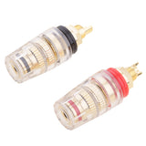 Maxbell 4mm Banana Plug, 2-Pack Pure Copper Binding Post for Amplifier Speaker Terminal Socket Connector -Transparent Plastic Cover