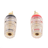 Maxbell 4mm Banana Plug, 2-Pack Pure Copper Binding Post for Amplifier Speaker Terminal Socket Connector -Transparent Plastic Cover