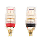 Maxbell 4mm Banana Plug, 2-Pack Pure Copper Binding Post for Amplifier Speaker Terminal Socket Connector -Transparent Plastic Cover