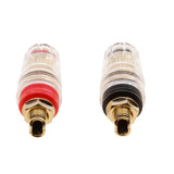 Maxbell 4mm Banana Plug, 2-Pack Pure Copper Binding Post for Amplifier Speaker Terminal Socket Connector -Transparent Plastic Cover