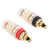 Maxbell 4mm Banana Plug, 2-Pack Pure Copper Binding Post for Amplifier Speaker Terminal Socket Connector -Transparent Plastic Cover