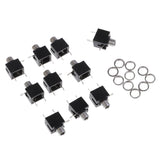 Maxbell 10Pcs/set 3.5mm PCB Panel Mount Stereo Jack Female Socket Connector Earphone Mono TS Jack Socket Adapter