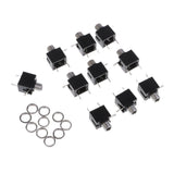 Maxbell 10Pcs/set 3.5mm PCB Panel Mount Stereo Jack Female Socket Connector Earphone Mono TS Jack Socket Adapter