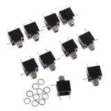 Maxbell 10Pcs/set 3.5mm PCB Panel Mount Stereo Jack Female Socket Connector Earphone Mono TS Jack Socket Adapter