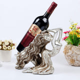 Maxbell Beauty Design Silver Plated Resin Wine Rack Wine Bottle Holder Art Handicrafts Wedding Party Tabletop Furnishing Articles