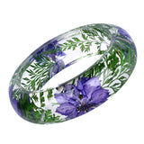 Maxbell Fashion Jewelry Women Transparent Plastic Bangle Bracelet Dry Flower Inside