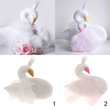 Maxbell Elegant Swan With Princess Skirt Design Kids Baby Plush Throw Pillow Bolster Toy Photography Props-Pink