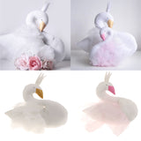 Maxbell Elegant Swan With Princess Skirt Design Kids Baby Plush Throw Pillow Bolster Toy Photography Props-Pink