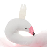 Maxbell Elegant Swan With Princess Skirt Design Kids Baby Plush Throw Pillow Bolster Toy Photography Props-Pink