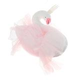 Maxbell Elegant Swan With Princess Skirt Design Kids Baby Plush Throw Pillow Bolster Toy Photography Props-Pink