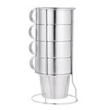 Maxbell 4 Pieces / Set Stainless Steel Cup for Beer/Coffee/Tea Mug/Double Wall/Stackable/Camping