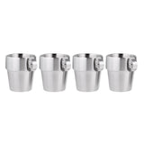 Maxbell 4 Pieces / Set Stainless Steel Cup for Beer/Coffee/Tea Mug/Double Wall/Stackable/Camping