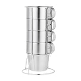 Maxbell 4 Pieces / Set Stainless Steel Cup for Beer/Coffee/Tea Mug/Double Wall/Stackable/Camping