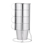 Maxbell 4 Pieces / Set Stainless Steel Cup for Beer/Coffee/Tea Mug/Double Wall/Stackable/Camping