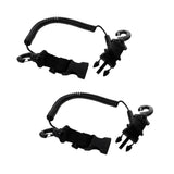 Maxbell 2 Pieces Scuba Diving Dive Camera Light Spring Coil Lanyard Nylon Webbing Strap with Quick Release Buckle and Clips