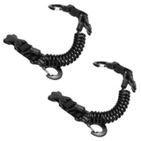 Maxbell 2 Pieces Scuba Diving Dive Camera Light Spring Coil Lanyard Nylon Webbing Strap with Quick Release Buckle and Clips