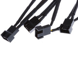 Maxbell 1 to 5 x 4 pin Fan Y Splitter Power Extension Cable Fans Splitter Lead All Black Sleeved