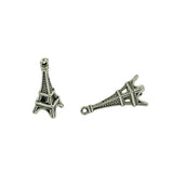 Maxbell 30 Pieces Zinc Alloy Tibetan Silver Eiffel Tower Charm Pendant for Necklace Bracelet Making