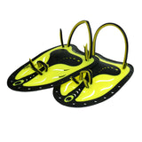 Maxbell 1 Pair Large Yellow Adult Men Adjustable Silicone Swimming Hand Paddle Swim Fins 8.66 x 5.9 inches