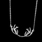 Maxbell Innovative Deer Horn Antler Sterling Silver Collar Necklace Chain Animal Jewelry