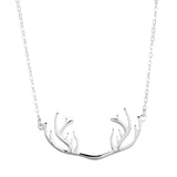 Maxbell Innovative Deer Horn Antler Sterling Silver Collar Necklace Chain Animal Jewelry