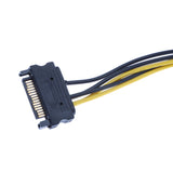 Maxbell 15 pin SATA Power to 6 pin PCI-E PCI Express Graphics Adapter Video Card Mining Cable