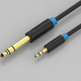 Maxbell Gold Plated 3.5mm 1/8'' Male Stereo to 6.5/6.35mm 1/4''Male Stereo Audio Cable 0.5m