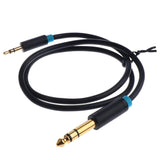 Maxbell Gold Plated 3.5mm 1/8'' Male Stereo to 6.5/6.35mm 1/4''Male Stereo Audio Cable 0.5m