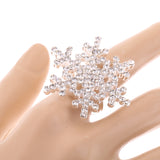 Maxbell Charming Diamante Rhinestone Snowflake Finger Ring Wedding Party Christmas Copper Ring Women Jewelry Gift