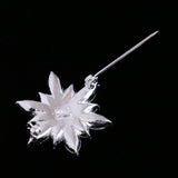 Maxbell 3.5 x 3.5cm Festive Silver Snowflake Flower Brooch Pin Diamante Crystal Broach Wedding Bridal Birthday Xmas Gift