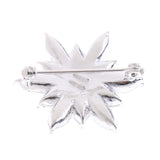 Maxbell 3.5 x 3.5cm Festive Silver Snowflake Flower Brooch Pin Diamante Crystal Broach Wedding Bridal Birthday Xmas Gift