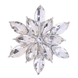 Maxbell 3.5 x 3.5cm Festive Silver Snowflake Flower Brooch Pin Diamante Crystal Broach Wedding Bridal Birthday Xmas Gift