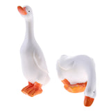 Maxbell 2Pcs Realistic Resin Ducks Figurine Model Statues Lawn Sculpture for Decors