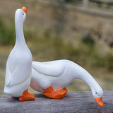 Maxbell 2Pcs Realistic Resin Ducks Figurine Model Statues Lawn Sculpture for Decors