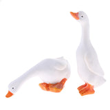 Maxbell 2Pcs Realistic Resin Ducks Figurine Model Statues Lawn Sculpture for Decors