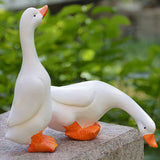 Maxbell 2Pcs Realistic Resin Ducks Figurine Model Statues Lawn Sculpture for Decors