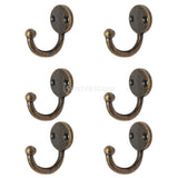 Maxbell 6Pcs Cloth Coat Towel Hangers Door Wall Kitchen Bedroom Bathroom Hooks