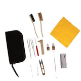 Maxbell Set of 14pcs Jewelry Making Tools Kit Beading Polishing Tweezers Brushes with Bag