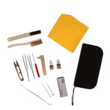 Maxbell Set of 14pcs Jewelry Making Tools Kit Beading Polishing Tweezers Brushes with Bag