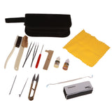 Maxbell Set of 14pcs Jewelry Making Tools Kit Beading Polishing Tweezers Brushes with Bag