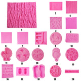 Maxbell 3D Tree Bark Shape Silicone Fondant Mould Cake Ice Paste Snack Mold Tool Pink 19*15.5*1cm