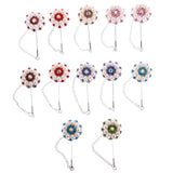 Maxbell 12 Pieces Scarf Clip Pearl Diamante Ornament Safety Pin Brooch in Assorted Color