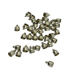 Maxbell 50Pieces 6mm Brass Bell End Cap Mesh Kumihimo Cord Jewelry DIY Making Silver